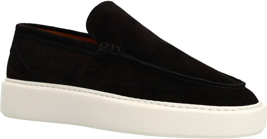 Manfield Heren Zwarte suède loafers