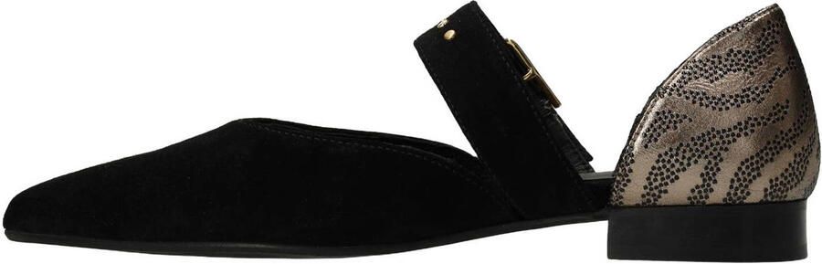 Manfield Dames Zwarte suède loafers - Foto 3