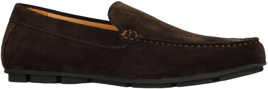 Manfield Heren Donkerbruine suède loafers - Foto 3