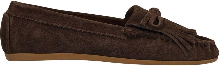 Manfield Dames Bruine suède loafers