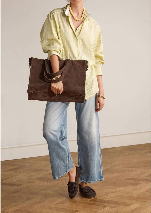 Manfield Dames Bruine suède loafers - Foto 2