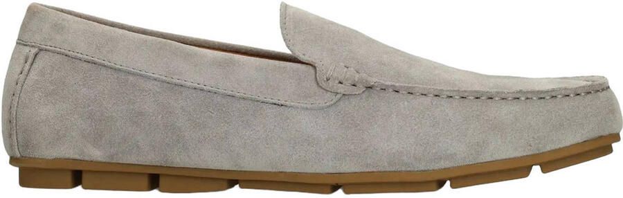 Manfield Heren Grijze suède loafers