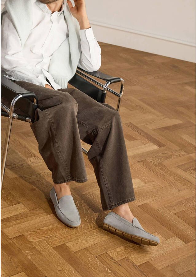 Manfield Heren Grijze suède loafers - Foto 2