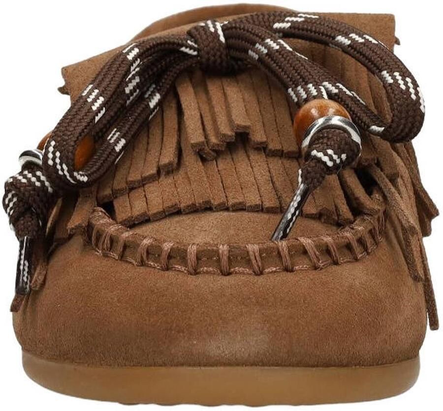 Manfield Dames Cognac suède loafers met veters - Foto 2