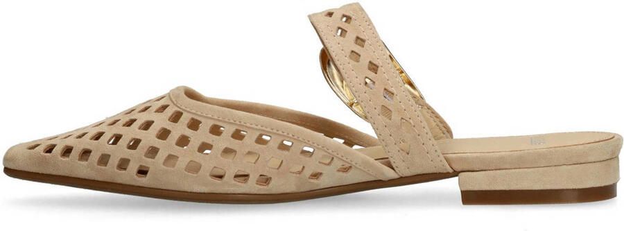 Manfield Dames Beige leren instappers - Foto 3