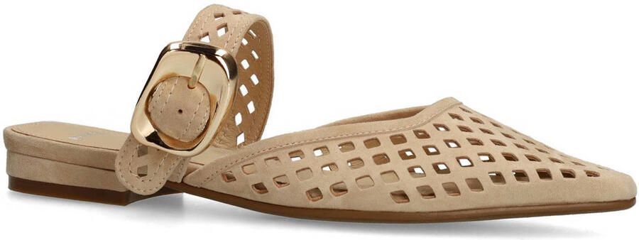 Manfield Dames Beige leren instappers - Foto 2