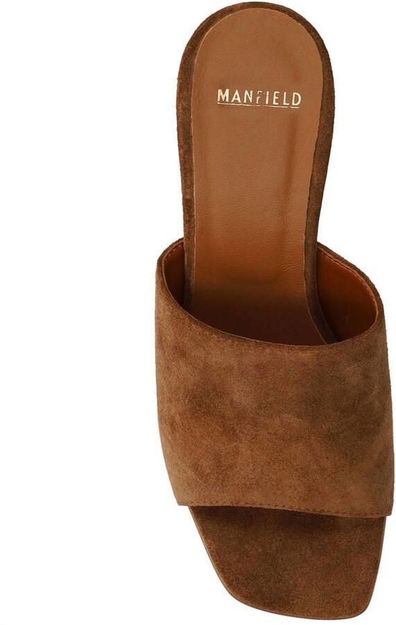 Manfield Dames Bruine suède sandalen met hak - Foto 2