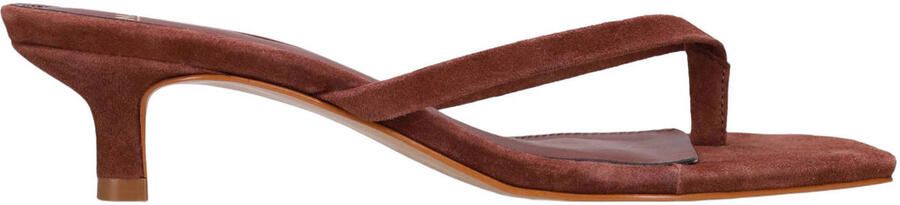 Manfield Dames Bruine suède hak slippers