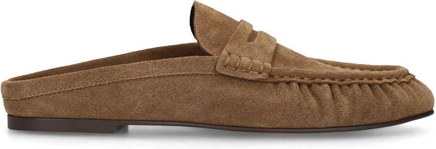 Manfield suède muiltjes cognac