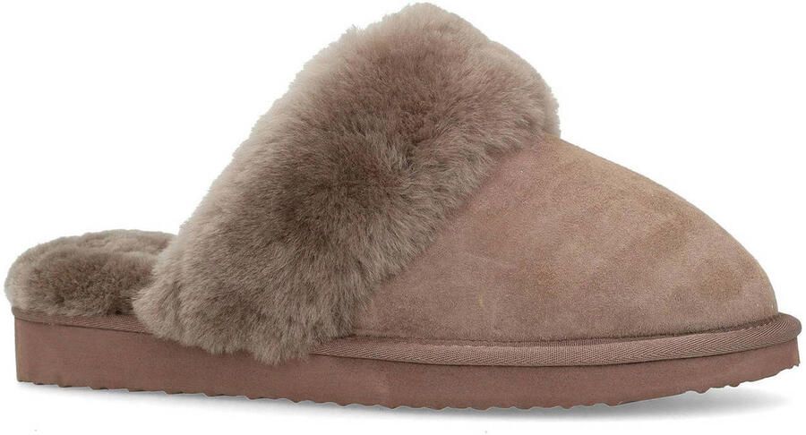 Manfield Dames Taupe suède pantoffels - Foto 3