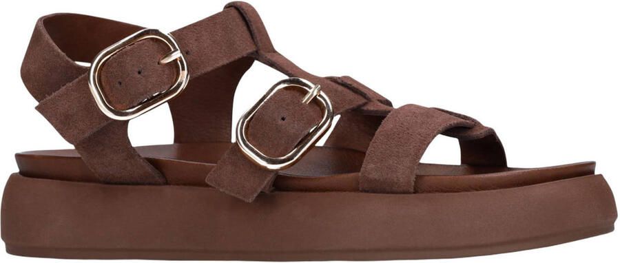 Manfield Dames Bruine suède sandalen - Foto 3
