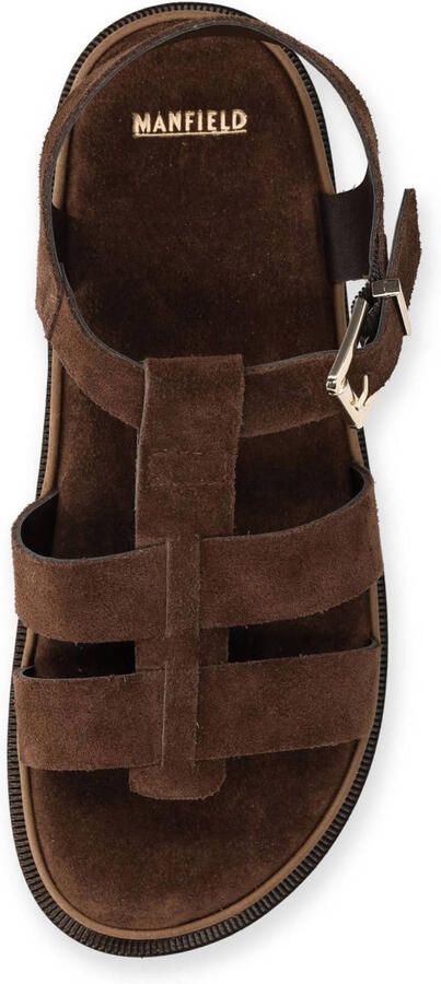 Manfield Dames Bruine suède sandalen - Foto 3