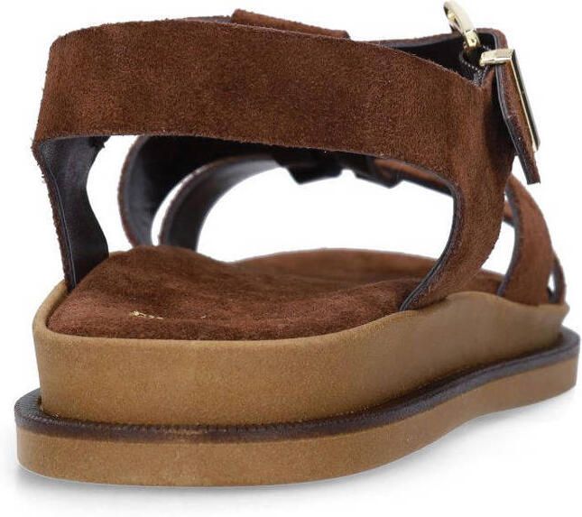 Manfield Dames Bruine suède sandalen - Foto 2