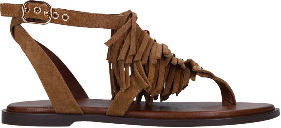 Manfield Dames Taupe suède slippers