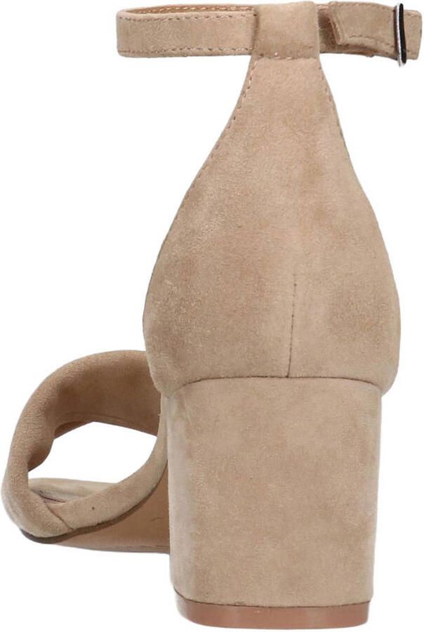 Manfield Dames Beige suède sandalen met hak