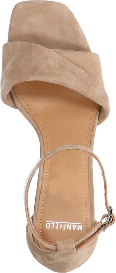 Manfield Dames Beige suède sandalen met hak - Foto 2