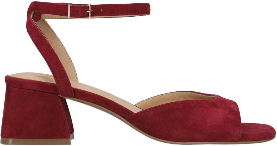 Manfield Dames Bordeaux rode suède slingbacks