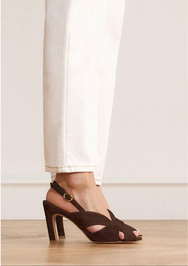 Manfield Dames Bruine suède slingbacks - Foto 2