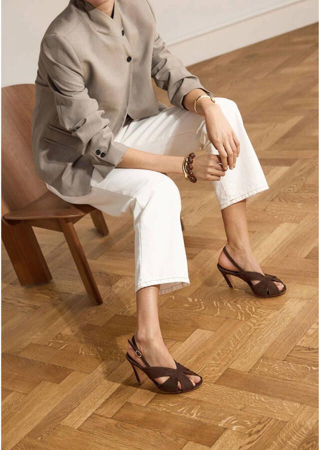 Manfield Dames Bruine suède slingbacks - Foto 3