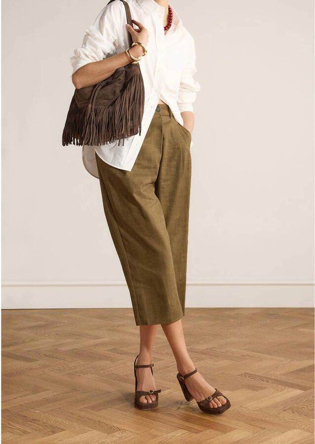 Manfield Dames Donkerbruine suède sandalen met hak - Foto 2