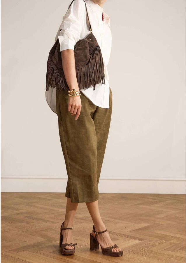Manfield Dames Donkerbruine suède sandalen met hak - Foto 3