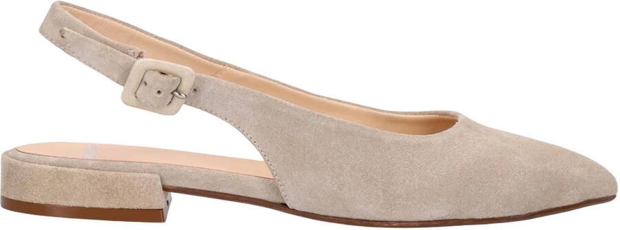 Manfield suède slingback loafers beige