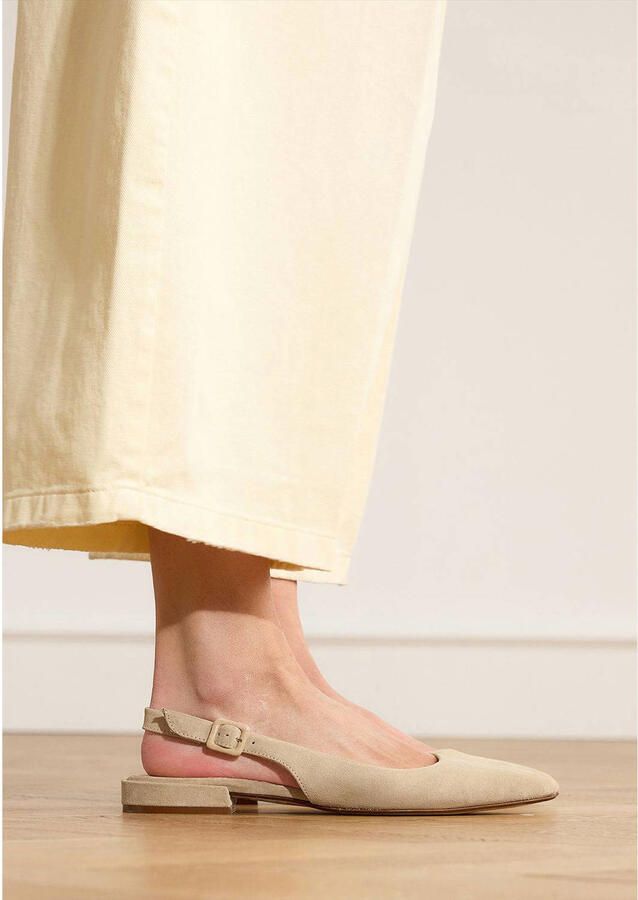 Manfield suède slingback loafers beige - Foto 2