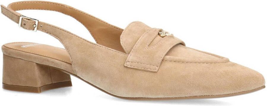 Manfield suède slingback loafers beige - Foto 2