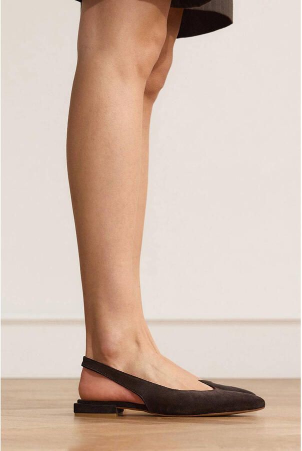 Manfield Dames Bruine suède slingbacks - Foto 2