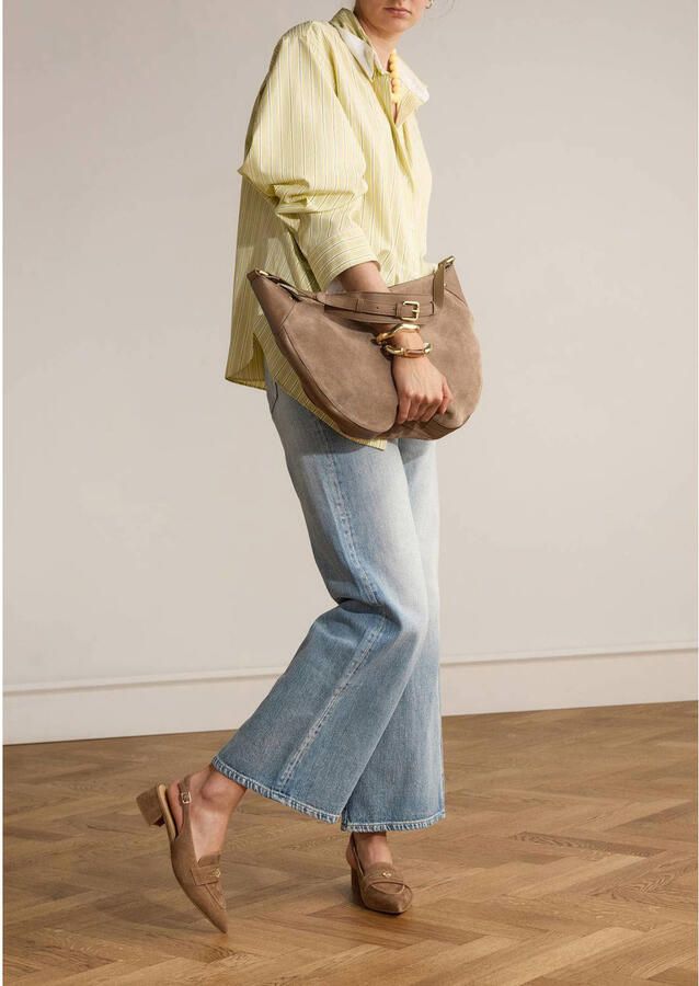 Manfield suède slingback loafers bruin