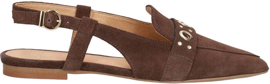 Manfield suède slingback loafers bruin