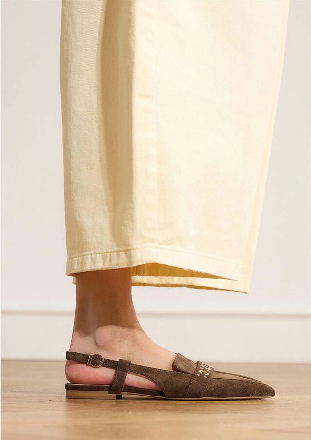 Manfield suède slingback loafers bruin - Foto 2