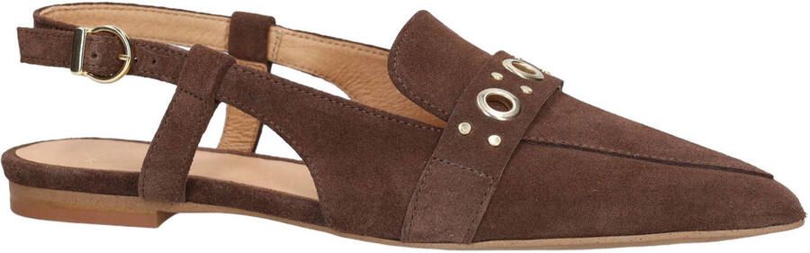 Manfield suède slingback loafers bruin - Foto 3