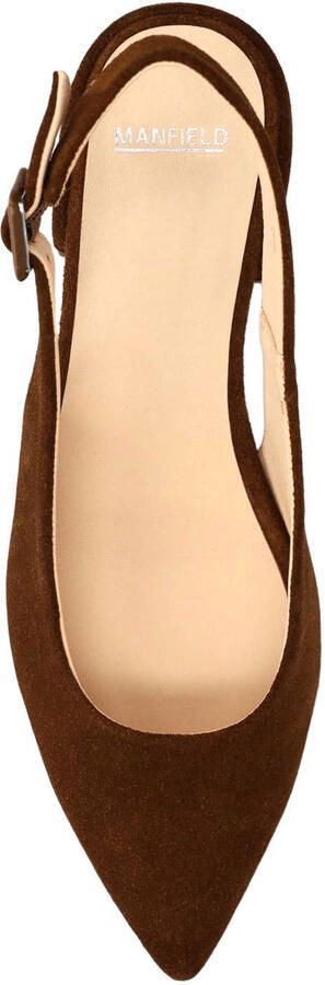 Manfield suède slingback loafers cognac - Foto 3