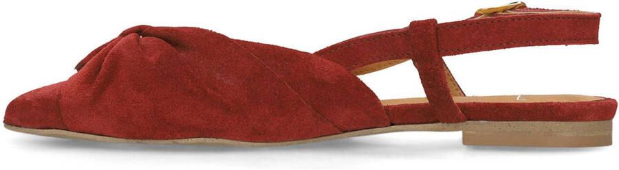 Manfield Dames Bordeaux rode suède slingbacks met strik - Foto 3