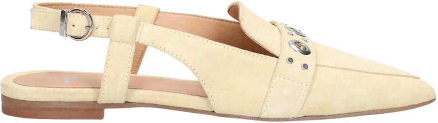 Manfield suède slingback loafers lichtgeel