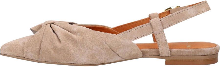 Manfield Dames Taupe suède slingbacks met strik - Foto 3