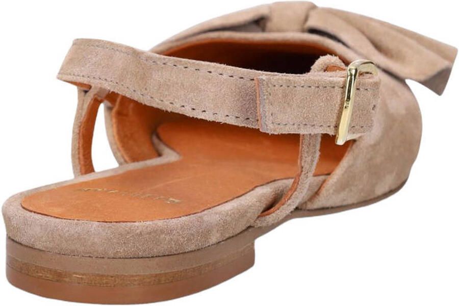 Manfield Dames Taupe suède slingbacks met strik - Foto 2