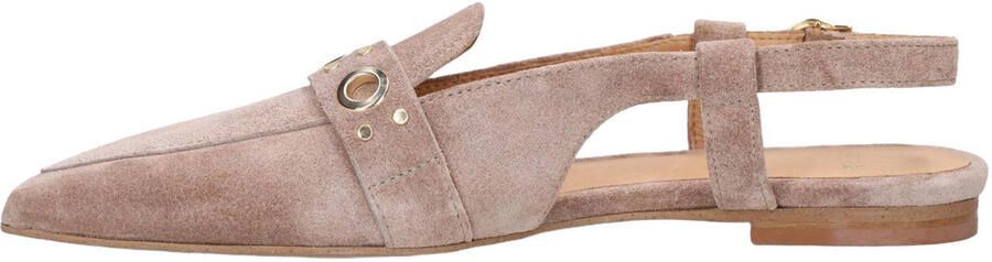 Manfield suède slingback loafers taupe - Foto 3