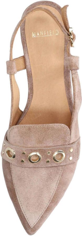 Manfield suède slingback loafers taupe - Foto 2
