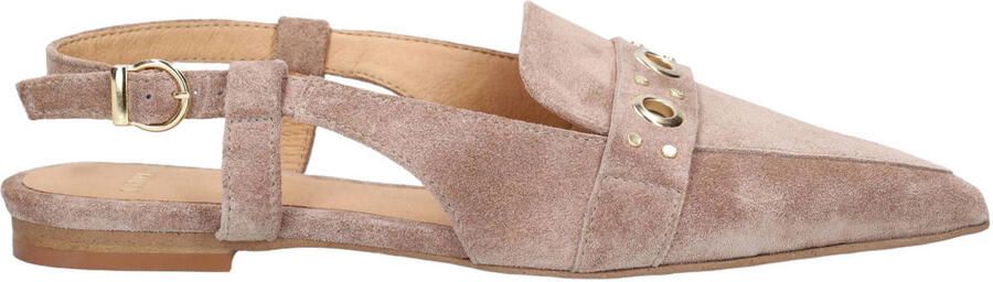 Manfield suède slingback loafers taupe