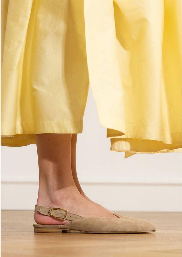 Manfield suède slingback loafers taupe - Foto 2