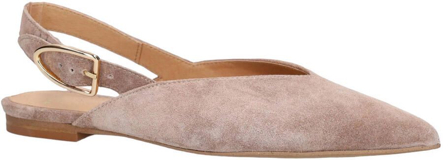 Manfield suède slingback loafers taupe - Foto 3
