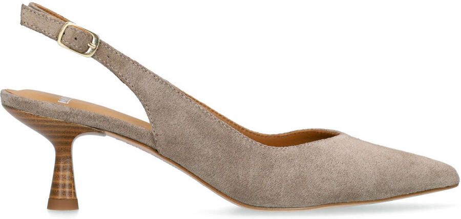 Manfield Dames Taupe suède slingbacks