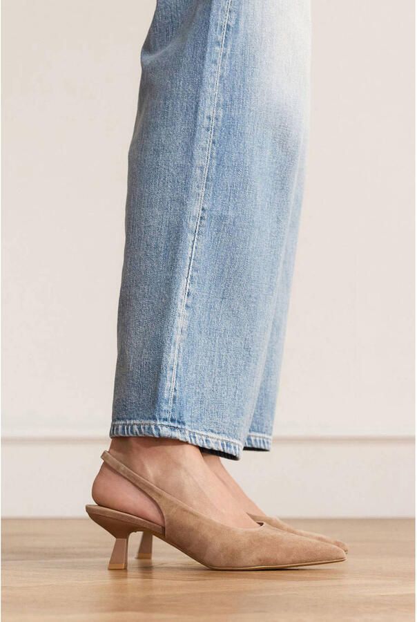 Manfield Dames Bruine suède slingbacks - Foto 2