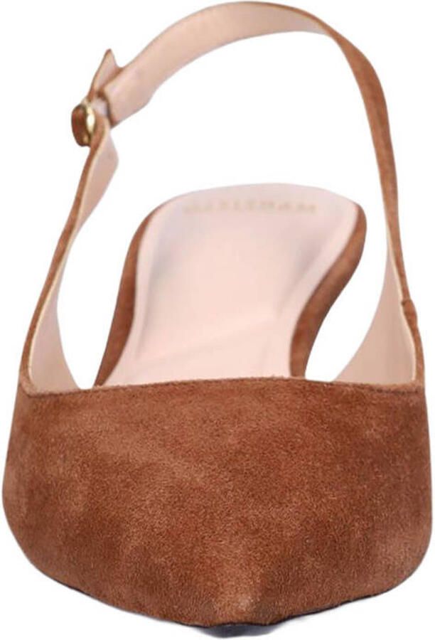 Manfield Dames Bruine suède slingbacks - Foto 2