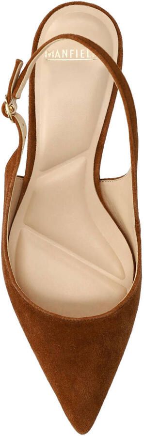 Manfield Dames Bruine suède slingbacks - Foto 3