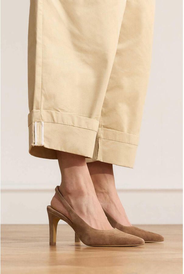 Manfield Dames Bruine suède slingbacks