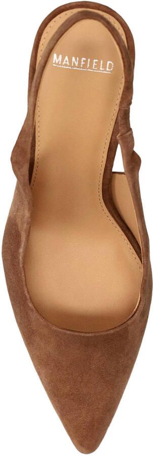 Manfield Dames Bruine suède slingbacks - Foto 3