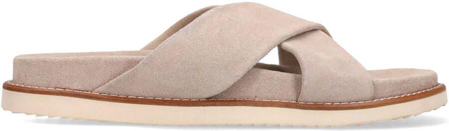 Manfield Heren Beige suède slippers